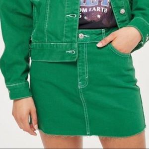 Green Denim Skirt (JACKET ALSO AVAILABLE!)